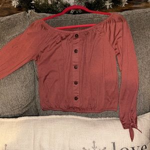 Rose/Blush off shoulder top